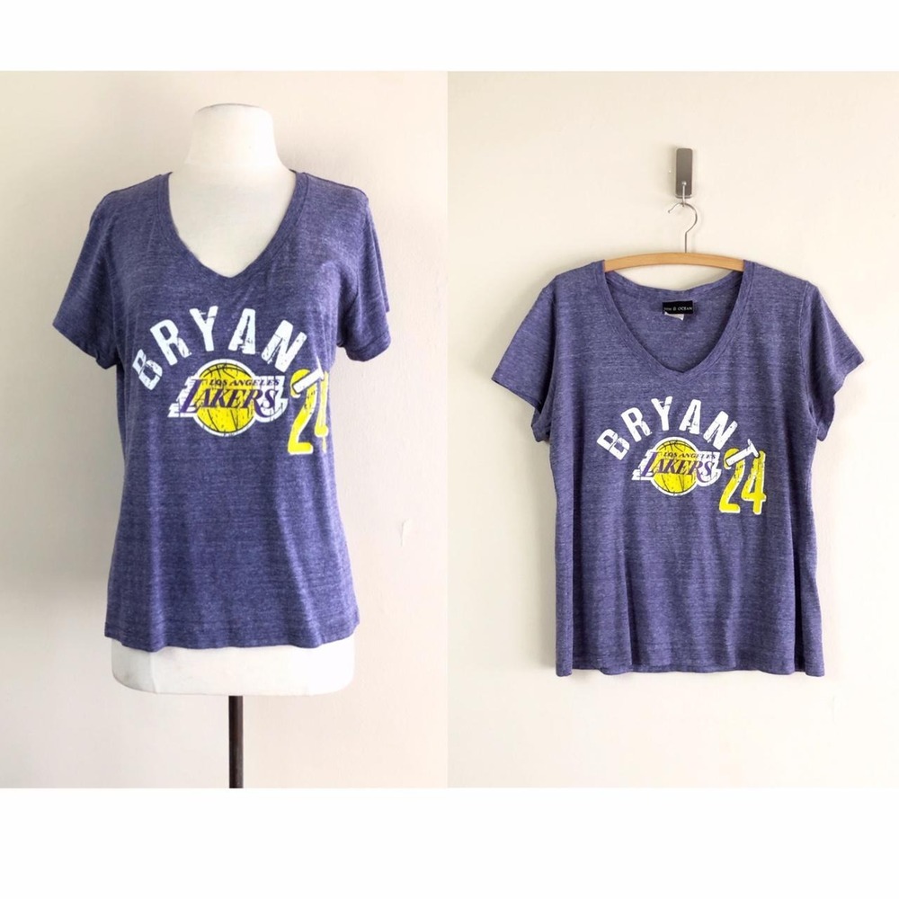 kobe bryant LA lakers 24 tshirt | y2k v neck t shirt basketball Black Mamba